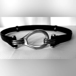 Women’s Black Leather Belt - Adjustable